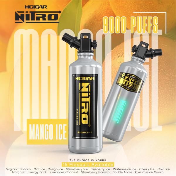 HCigar AKSO NITRO Disposable MANGO ICE  9000 Puffs