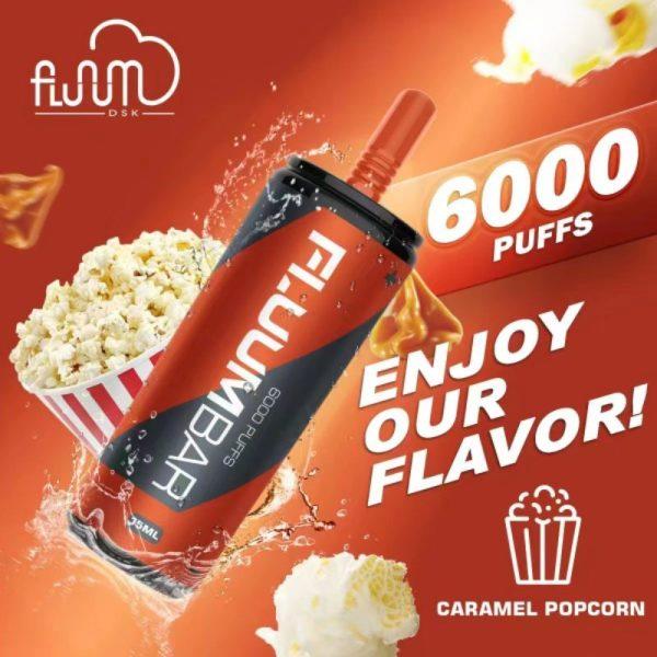 Fluum bar CARAMELPOPCORN 6000+ puffs disposable rechargeable