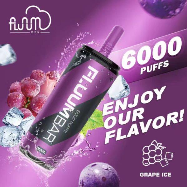 Fluum bar GRAPE ICE 6000+ puffs disposable rechargeable