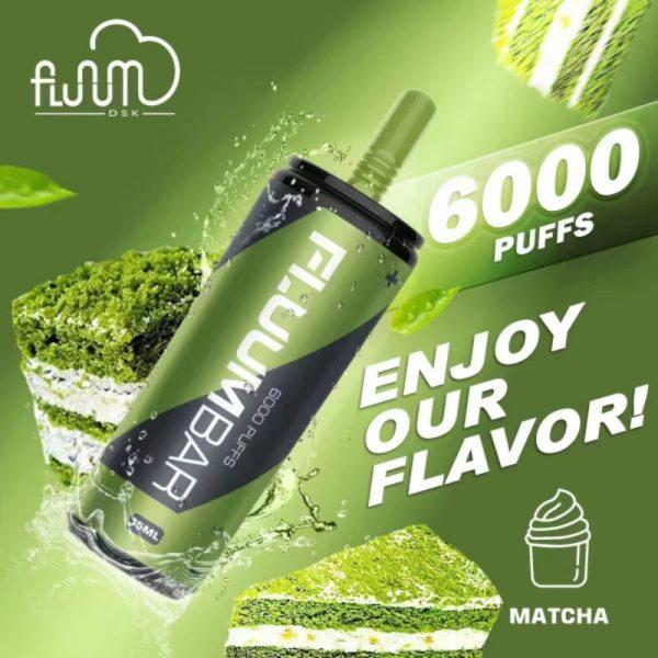 Fluum bar MATCHA 6000+ puffs disposable rechargeable