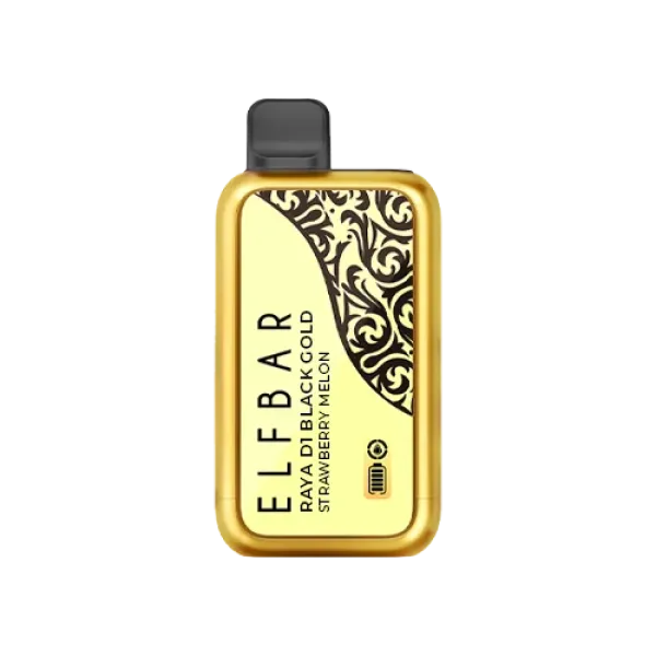 ELFBAR RAYA D1 BLACK GOLD EDITION 13K PUFFS DISPOSABLE Strawberry Melon